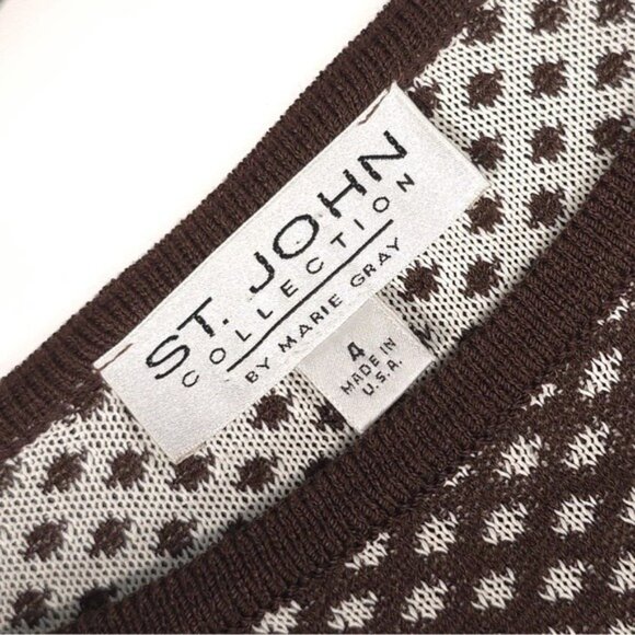 ST. JOHN COLLECTION Women’s‎ Knit Top Pullover Geometric USA🇺🇸MADE Size 4 - Picture 4 of 14